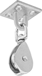 Image of Product. Front orientation. Pulleys. Mounted Pulleys for Rope—For Horizontal Pulling, Style 4.