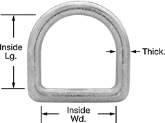 Image of Product. Front orientation. Contains Annotated. Chain Rings. D-Shaped Chain Rings—Not for Lifting.
