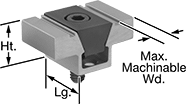 Image of Product. Front orientation. Contains Annotated. Machinable Dual-Clamping Fixture Clamps.