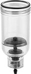 Image of Product. Clear Bowl. Front orientation. Compressed Air Filter Bowls. Wilkerson Compressed Air Filter Bowls, Polycarbonate Bowl, Clear Bowl.