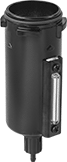 Image of Product. Opaque Bowl with Sight Glass. Front orientation. Compressed Air Filter Bowls. Wilkerson Compressed Air Filter Bowls, Aluminum Bowl, Opaque Bowl with Sight Glass.