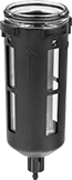 Image of Product. Clear Bowl with Guard. Front orientation. Compressed Air Filter Bowls. Wilkerson Compressed Air Filter Bowls, Polycarbonate Bowl, Clear Bowl, Guard.