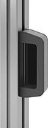 Image of ProductInUse. Front orientation. T-Slotted Framing and Fittings. Handles for T-Slotted Framing, Offset Handles, Offset.