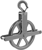 Image of Product. Front orientation. Pulleys. Hanging Pulleys for Rope—For Lifting, Style B.