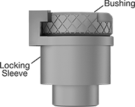 Image of System. Front orientation. CrossSection view. Contains Annotated. Drill Bushings. Removable Drill Bushings.