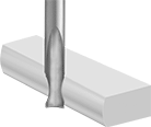 Image of ProductInUse. Front orientation. Router Bits. Corner-Rounding Router Bits , Uncoated Carbide, Rounded Corner Style.