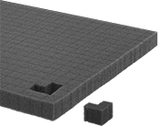 Image of Product. Front orientation. Foam. Cushioning Polyurethane Foam Cubed Sheets, Smooth Texture.