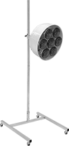 Image of Product. Front orientation. Heat Lamps. Mobile Heat Lamps, Adjustable Temperature Setting.