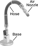 Image of System. Front orientation. Contains Annotated. Air Nozzles. Create-Your-Own Bend-and-Stay Air Nozzles.
