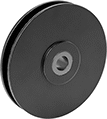 Image of Product. Front orientation. Pulleys. Pulleys for Wire Rope—For Horizontal Pulling, Style A.