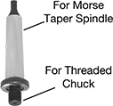 Image of Product. Front orientation. Contains Annotated. Drill Chuck Arbors. Morse Taper to Thread-Mount Drill Chuck Arbors.