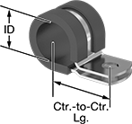 Image of Product. Front orientation. Contains Annotated. Loop Clamps. Snug-Fit Vibration-Damping Loop Clamps .