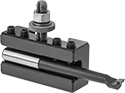 Image of System. Shown with Lathe Tool (Sold Separately). Front orientation. Lathe Post Tool Holders. Square- and Round-Shank Tool Holders for Quick-Change Lathe Tool Posts.