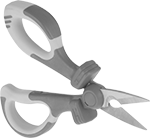 Image of Product. Front orientation. Scissors. Electrically Insulating Scissors for Wire Cutting and Stripping.
