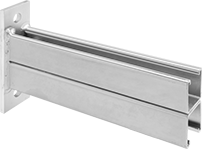 Image of Product. Front orientation. Strut Channel Framing and Fittings. Back-to-Back Stacked Strut Channel with Mounting Plate.