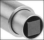 Image of Specification. Front orientation. ZoomedIn view. Contains Border. Square Drive. Self-Ejecting Lathe Chuck Keys.