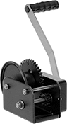 Image of Product. Winch with Enclosed Gears and Right-Side Handle. Back orientation. Winches. Hand Winches for Wire Rope—For Lifting, Enclosed Gears, Right-Side Handle.
