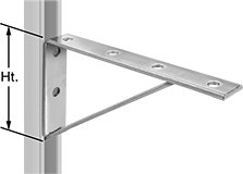Image of ProductInUse. Front orientation. Contains Annotated. Strut Channel Framing and Fittings. Strut Channel Shelf Brackets.