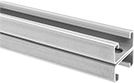 Image of Product. Front orientation. Strut Channel Framing and Fittings. Back-to-Back Stacked Low-Profile Strut Channel , Slotted Hole—1 1/8" Long Slot × 9/16" Wide Slot.