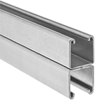 Image of Product. Front orientation. Strut Channel Framing and Fittings. Back-to-Back Stacked Strut Channel, Solid.