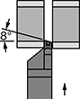 Image of Specification. Front orientation. Contains Annotated. Lathe Tool Inserts. Cutoff and Grooving Lathe Tool Inserts, Left-Hand Cutting Direction.