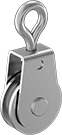 Image of Product. Front orientation. Pulleys. Hanging Pulleys for Wire Rope—For Horizontal Pulling, Style A.
