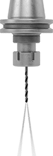 Image of ProductInUse. Sealed Shown in Use. Front orientation. Milling Machine Collets. ER Coolant Control Collets, Sealed Coolant Delivery Collet.