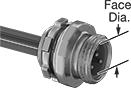 Image of Product. Front orientation. Contains Annotated. Mini Connectors. Harsh Environment Mini Connectors, Receptacles, Male, External Thread.
