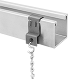 Image of ProductInUse. Front orientation. Strut Channel Framing and Fittings. Strut Channel Hangers, For Suspending Chain.