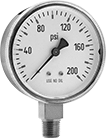 Image of Product. Front orientation. Pressure Gauges. Gas Pressure Gauges, Single Scale, Bottom Connection.