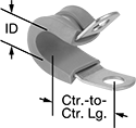 Image of Product. Front orientation. Contains Annotated. Loop Clamps. Vibration-Damping Loop Clamps, Silicone Rubber Cushion.
