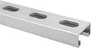 Image of Product. Front orientation. Strut Channel Framing and Fittings. Low-Profile Strut Channel, Slotted Hole—1 1/8" Long Slot × 9/16" Wide Slot.