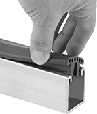 Image of ProductInUse. Front orientation. Strut Channel Framing and Fittings. Noise-Reducing Strut Channel Covers.
