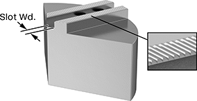Image of Attribute. Front orientation. Contains Annotated, Inset. Machinable Lathe Chuck Top Jaws, Full-Grip Jaws, Serrated Jaws.