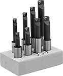 Image of Product. 8-Piece Set. Front orientation. Lathe Tools. Economy Indexable Boring Carbide Insert Holder Sets, Right-Hand Cutting Direction, 8 Pieces.