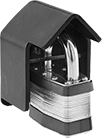 Image of ProductInUse. Back orientation. Padlock Guards. Style A.