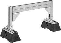 Image of Product. Front orientation. Pipe Supports. Floor-Mount Strut Pipe Supports, Style C.