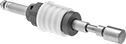 Image of System. Lathe Collet Stop with Spring Plunger Rod. Front orientation. Lathe Collet Stops. Adjustable Lathe Collet Stops.