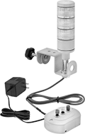 Image of Product. Front orientation. Indicator Lights. Push-Button Stack Indicator Lights with Two-Blade Plug.