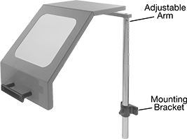 Image of Product. Front orientation. Contains Annotated. Chip Guards. Adjustable Lathe Chip Guards.
