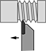 Image of Specification. External Threading. Front orientation. Contains Annotated. External-Threading Cut. Indexable Lathe Threading Tools.