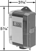 Image of Product. Front orientation. Contains Annotated. Differential Pressure Transmitters. Differential Pressure Transmitters with Digital Display for Air, Polycarbonate Housing.