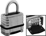 Image of Product. Front orientation. Padlocks. Weather-Resistant Resettable Combination Padlocks, Style B.