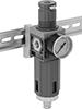DIN-Mount Compressed Air Filter/Regulators for Particle Removal