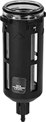 Image of Product. Front orientation. Compressed Air Lubricator Bowls. Wilkerson Compressed Air Lubricator Bowls, Polycarbonate Bowl—Clear.