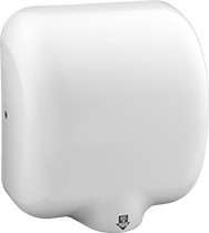Image of Product. Front orientation. Hand Dryers. Touch-Free Hand Dryers, Fast Dry, White Plastic.