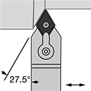 Image of Specification. Front orientation. Contains Annotated. Lathe Tool Insert Holders. Turning Lathe Tool Insert Holders, MDPN Insert Holder.
