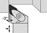 Image of Specification. Right-Hand Cutting Direction. Front orientation. Contains Annotated. Lathe Tool Insert Holders. Turning Lathe Tool Insert Holders, DDJN Insert Holder.
