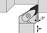 Image of Specification. Left-Hand Cutting Direction. Front orientation. Contains Annotated. Lathe Tool Insert Holders. Turning Lathe Tool Insert Holders, DDJN Insert Holder.