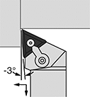 Image of Specification. Right-Hand Cutting Direction. Front orientation. Contains Annotated. Lathe Tool Insert Holders. Turning Lathe Tool Insert Holders, MTJN Insert Holder.